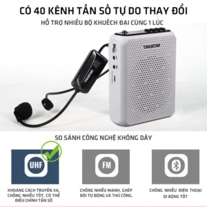 Máy Trợ Giảng Không Dây TAKSTAR E300W – Bluetooth, Công Suất 10W, Sóng UHF, Bảo Hành 12 Tháng